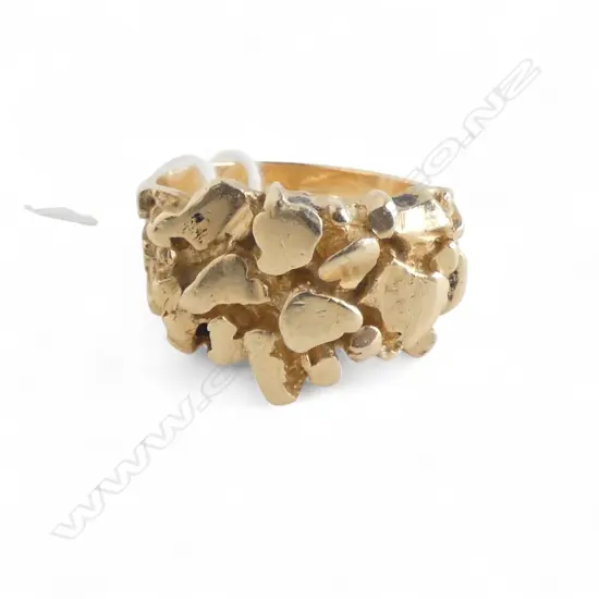 14CT YELLOW GOLD RETRO DESIGNER RING 11.26gms size R