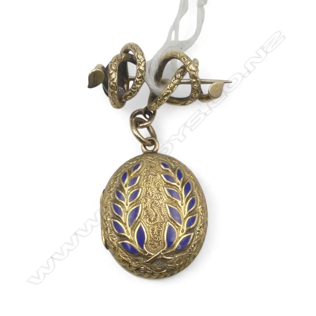 14ct GOLD suspended LOCKET BROOCH 8gms Image 1++