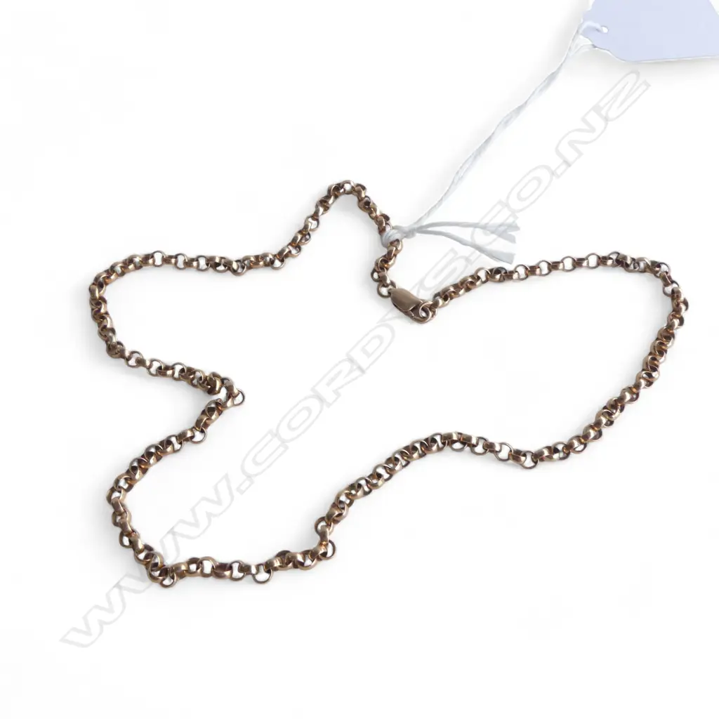 9ct GOLD BELCHER LINK CHAIN L.470mm 8.22gms Image 1++
