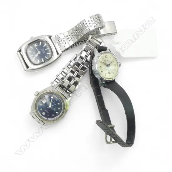 3 LADIES VINTAGE WRIST WATCHES: ROAMER + SEIKO + BIFORA +