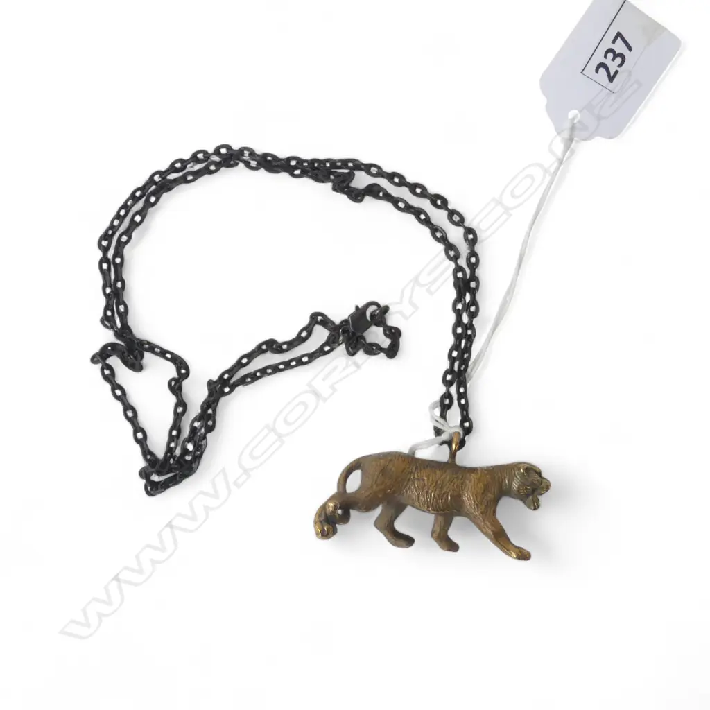 BRONZE TIGER PENDANT, 2012 by jeweller Kim Brice, 50 x 20mm Image 1++