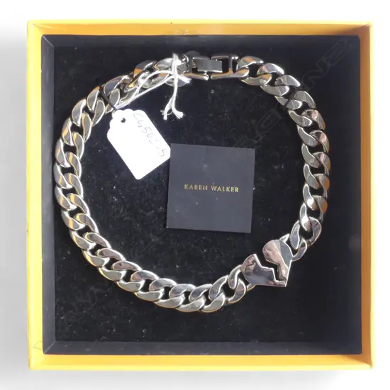 KAREN WALKER BROKEN HEART CURB LINK NECKLACE, L.400mm