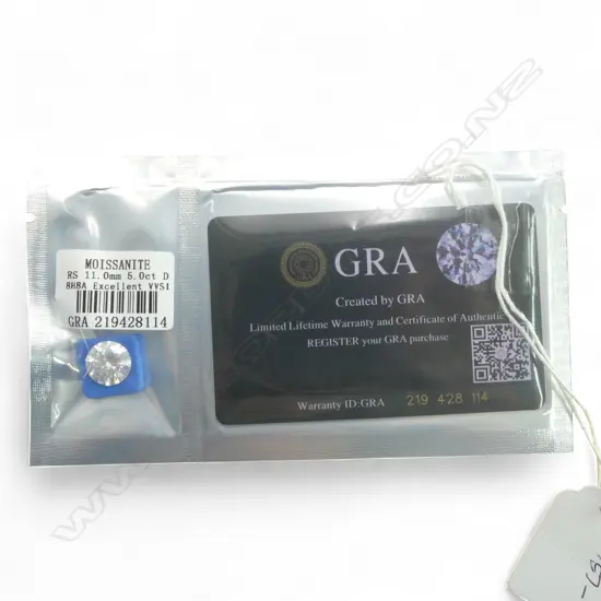 5ct UNSET MOISSANITE, GRA CERT