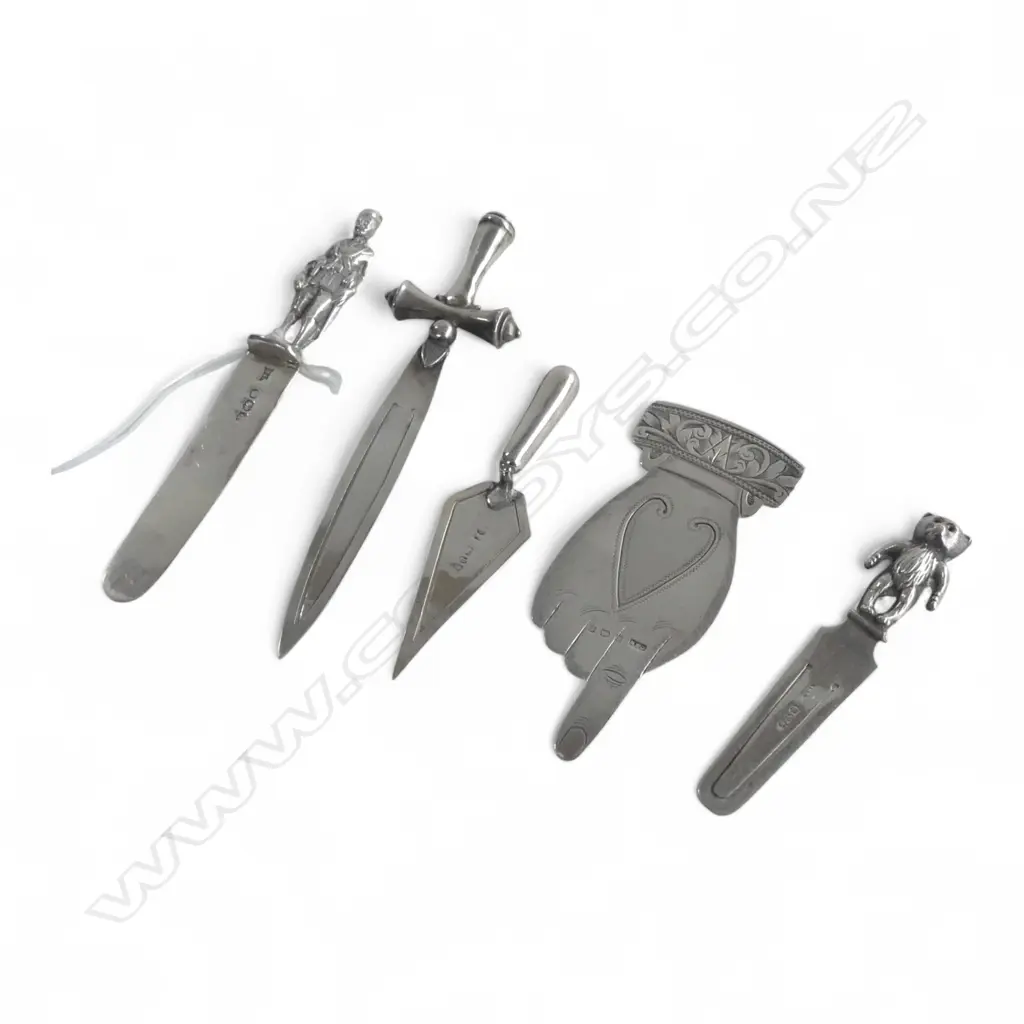 5 STG SILVER PAGE MARKERS L.95mm 28.1gms Image 1++