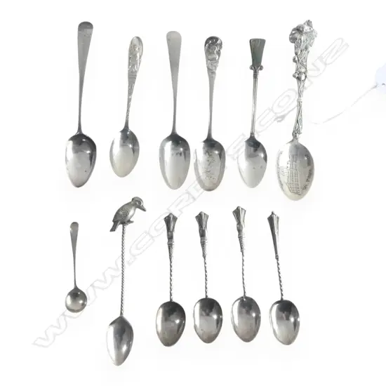 12 STG SILVER TEASPOONS, 127gms