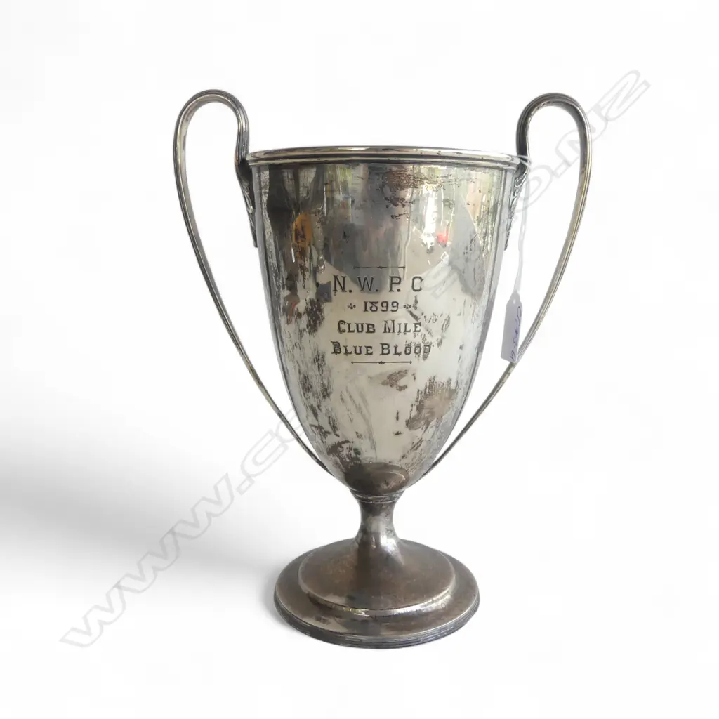 LARGE SILVER TROPHY 'N.W.P.C 1899 CLUB MILE BLUE BLOOD'. London 1899. H.260MM. 560GMS Image 1++