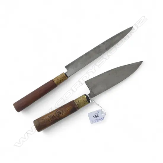 2 VINTAGE JAPANESE CHEF'S KNIVES, L.320mm
