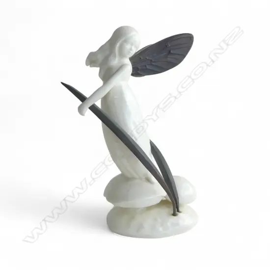 MINTON CHINA BLANC DE CHINE & BRONZE FAIRY FIGURE H190MM