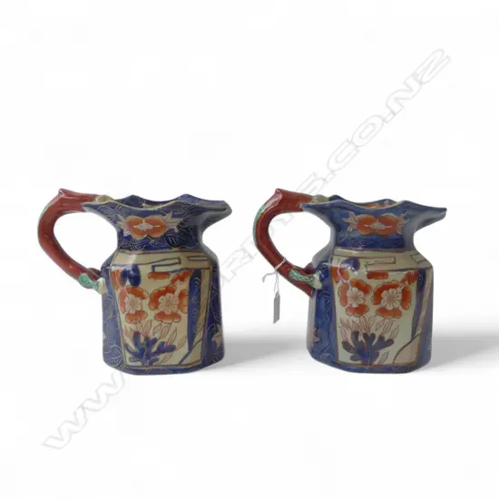 2 MODERN IMARI JUGS STAMPED 'IRONSTONE' TO BASE H.185mm
