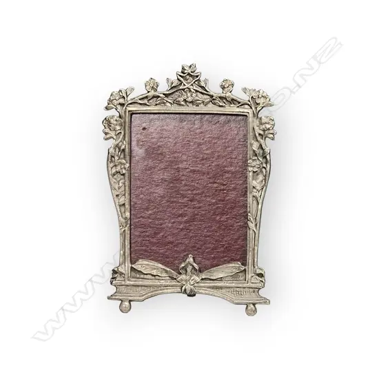 ART NOUVEAU PEWTER FAIRY FLORAL PHOTO FRAME