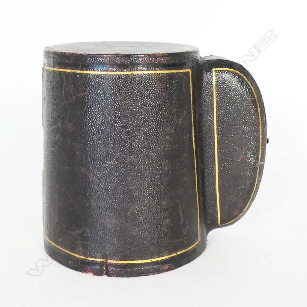 19thC MOROCAN LEATHER MUG CASE Image 1++