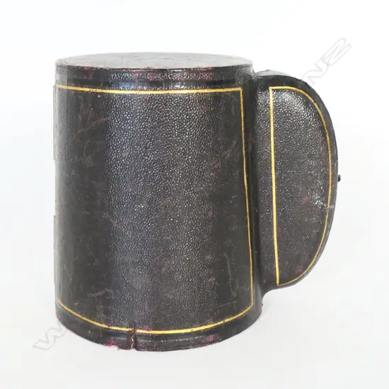 19thC MOROCCAN LEATHER MUG CASE
