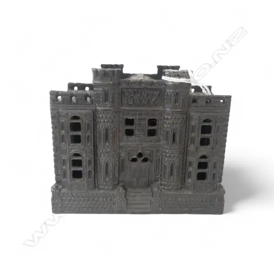 c.1905 'COUNTY BANK' cast iron STILL MONEY BANK. Rd.No.180427. L.