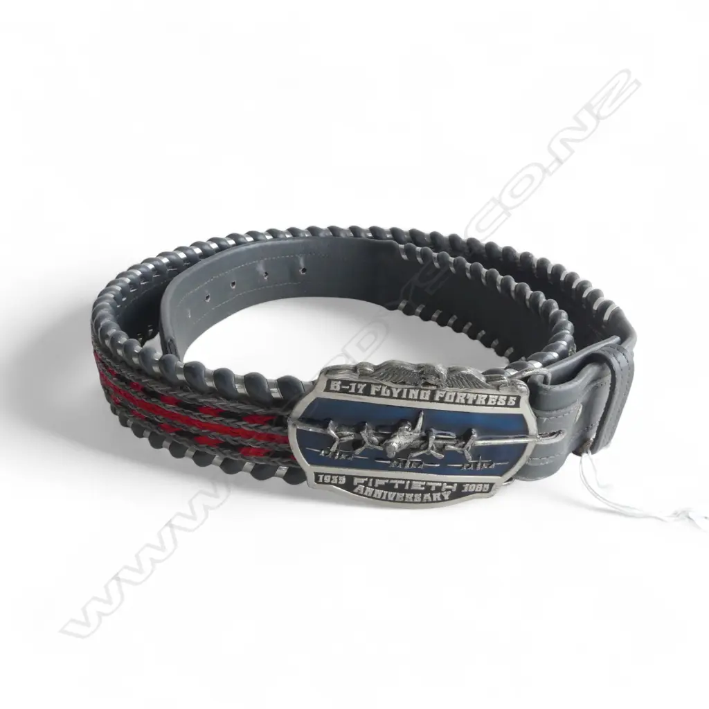LTD ED. WARBIRDS BELT 'B-17 FLYING FORTRESS 50th ANNIVERSARY' Image 1++