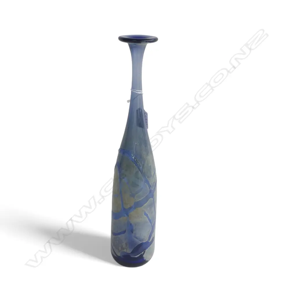 TONY KUEPFER ART GLASS BOTTLE VASE H.410mm initialled to base AWK 85 Image 1++