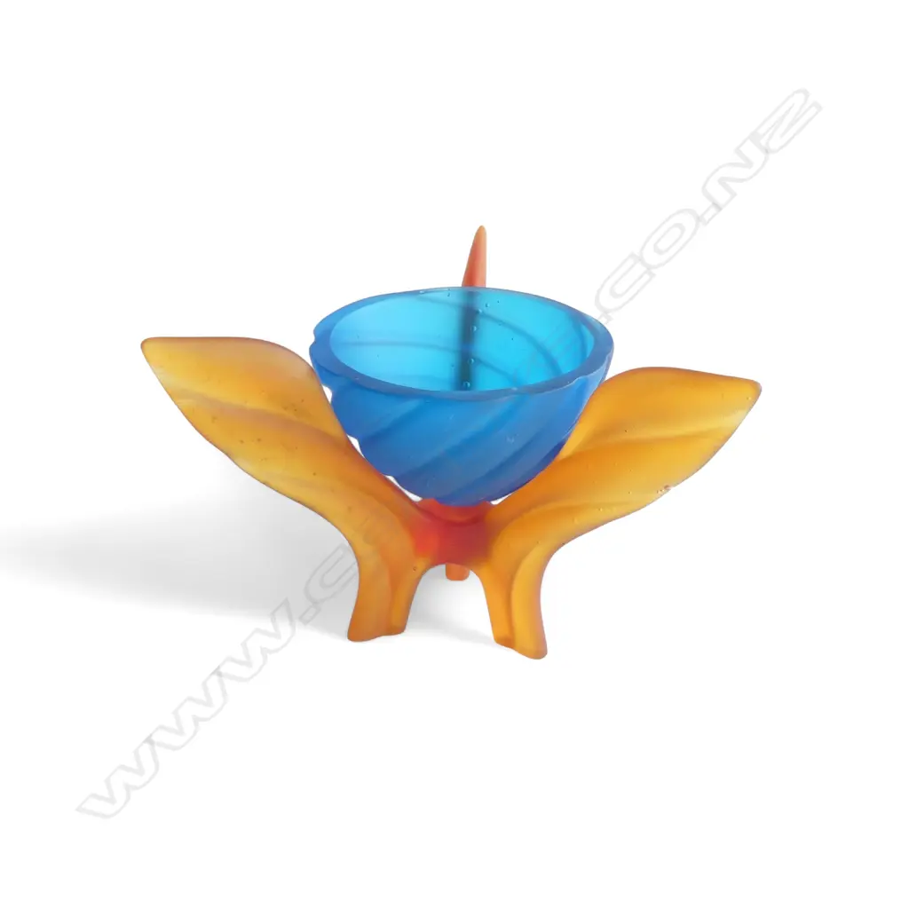 ARTIST UNKNOWN, BOWL ON STAND CAST STUDIO GLASS 150 X 220 mm Image 1++