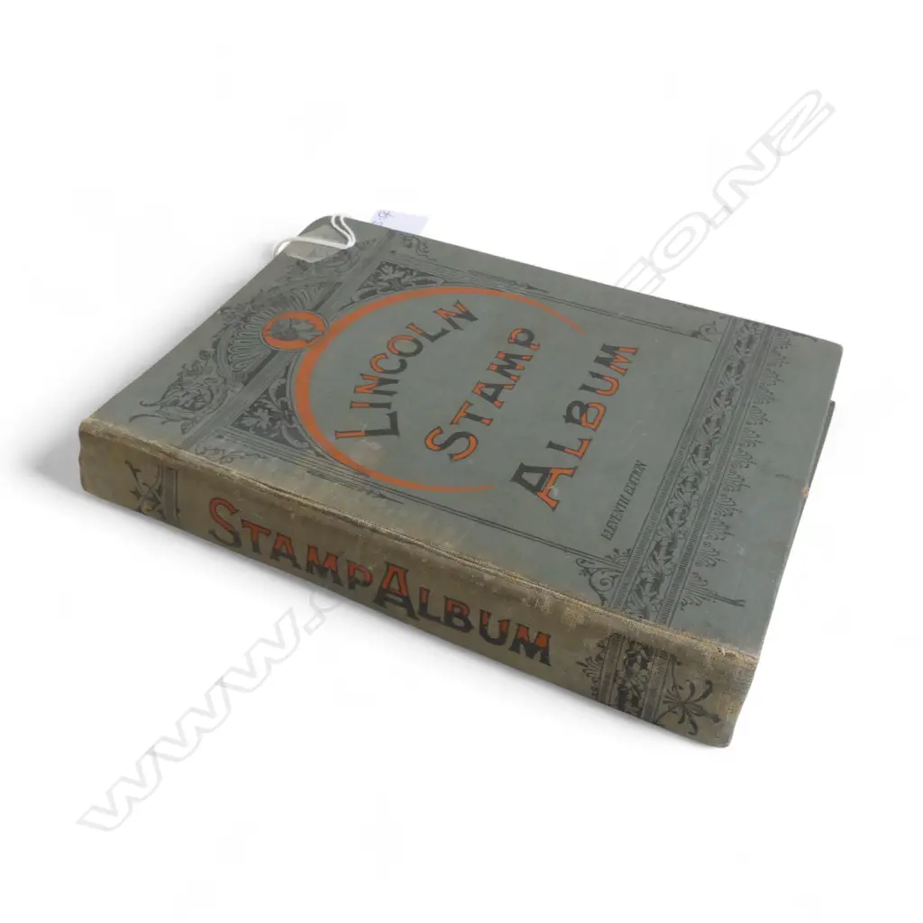 SMALLER OLD 'LINCOLN STAMP ALBUM' with world collection Image 1++