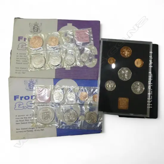 3 COIN SETS; N.Z. 1965/67 & THE DECIMAL COINAGE OF GREAT BRITAIN & NORTHERN IRELAND 1971