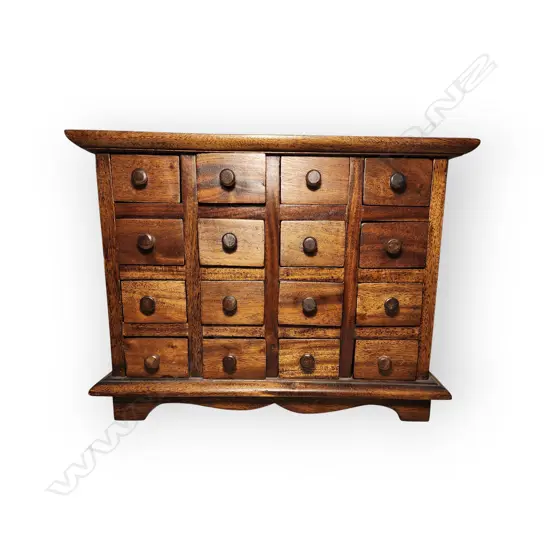 WOODEN MEDICINE STYLE 16-DRAWER CABINET CHEST