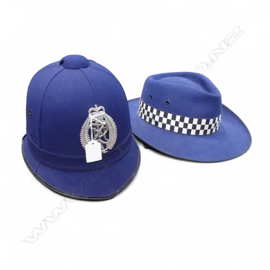 2 N.Z. POLICE HELMETS