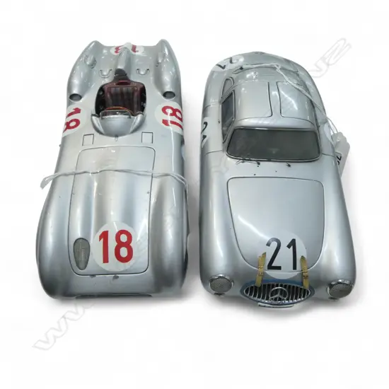 TWO CMC DIE CAST METAL CARS - MERCEDES W196R AND 300SL (MISSING WINDSCREEN WIPER)  - UNBOXED