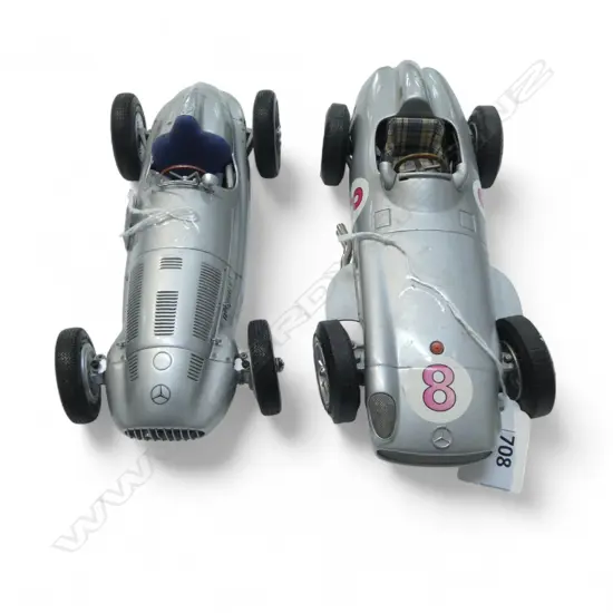 TWO CMC DIE CAST METAL CARS - MERCEDES MODELS W165 AND W196  - UNBOXED