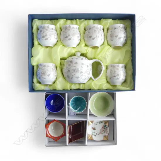 boxed oriental teaset l350mm & boxed 6pc condiment set l250mm