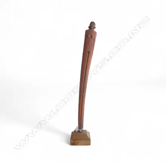 STUDIO POTTERY ELONGATED NUDE FEMALE FIGURE H.610mm