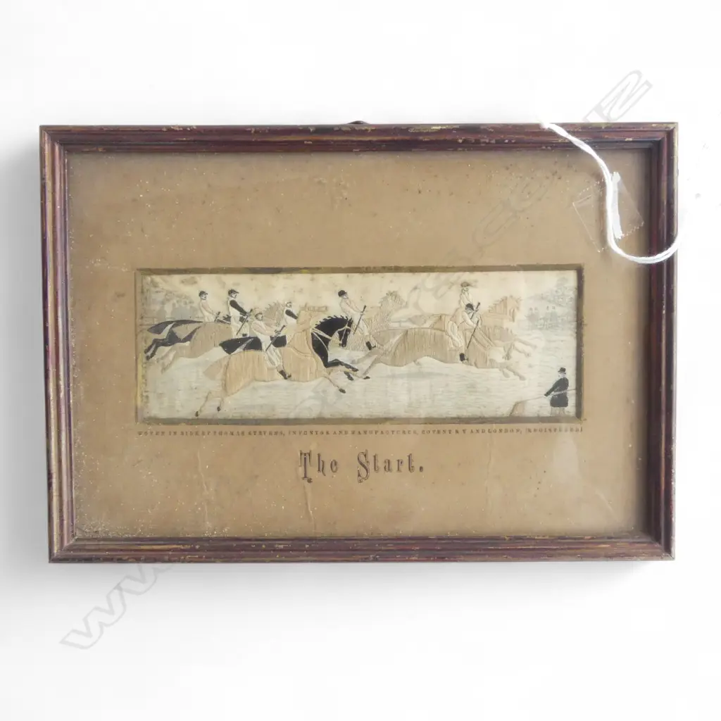 VICTORIAN STEVENOGRAPH 'THE START' woven in silks.... Image 1++