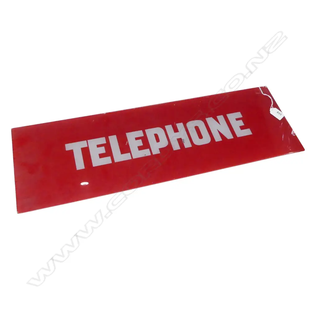 GLASS 'TELEPHONE' SIGN 200x625mm Image 1++
