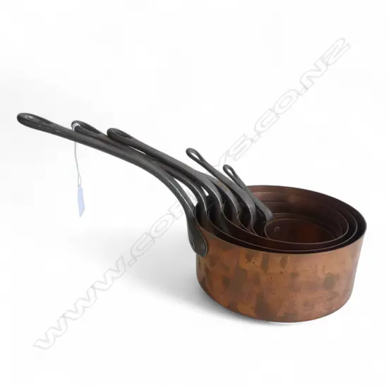 SET 6 FRENCH COPPER PANS