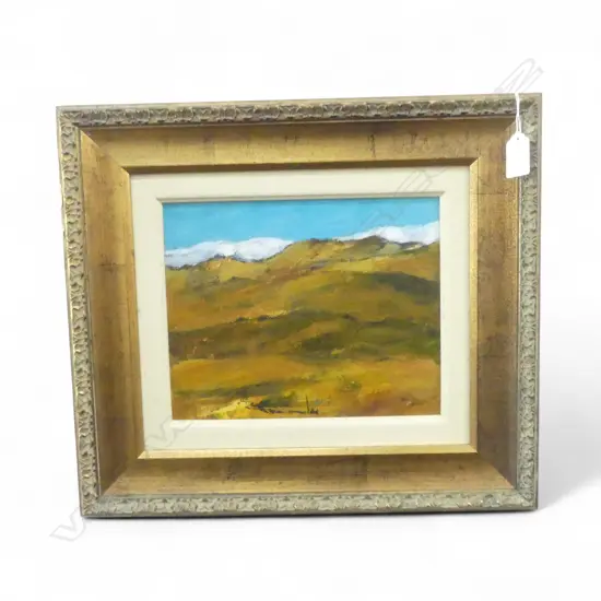 RUSSELL HOLLINGS 'BANNOCKBURN' ACRYLIC ON BOARD, 1998 195x245mm, SIGNED