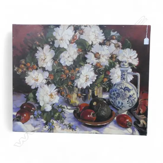 (b.1939) ISOBEL MCBEATH (b. 1939) 'LATE WINTER STILL LIFE' OIL ON CANVAS, SIGNED BELMAC 610x760mm