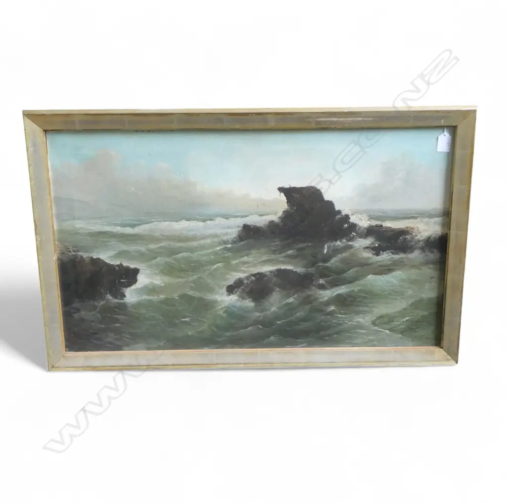 CAMERON JOHNSON, SEASCAPE, OIL ON CANVAS 440x750mm, SIGNED & DATED 1903. Image 1++