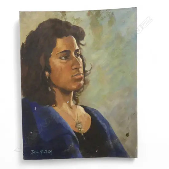 DORIS M. DUTCH (1926-2012), PORTRAIT OF A WOMAN, OIL ON BOARD 455x355mm, SIGNED