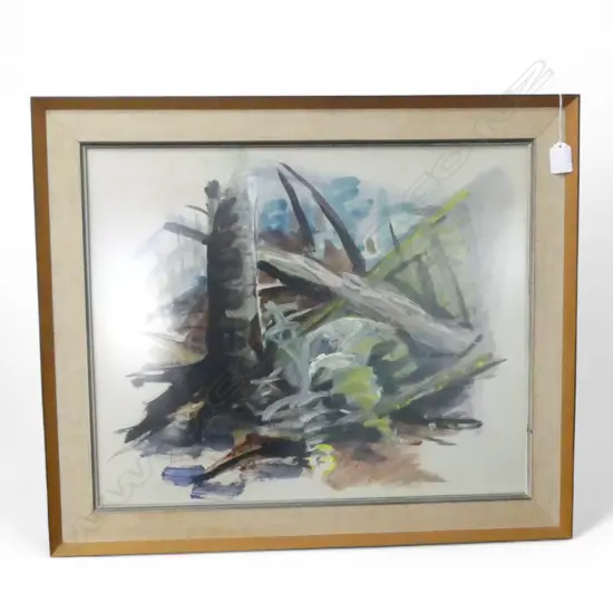 ALISON PICKMERE, UNTITLED BUSH SCENE, OIL, signed & dated lower left '64, 420x520mm