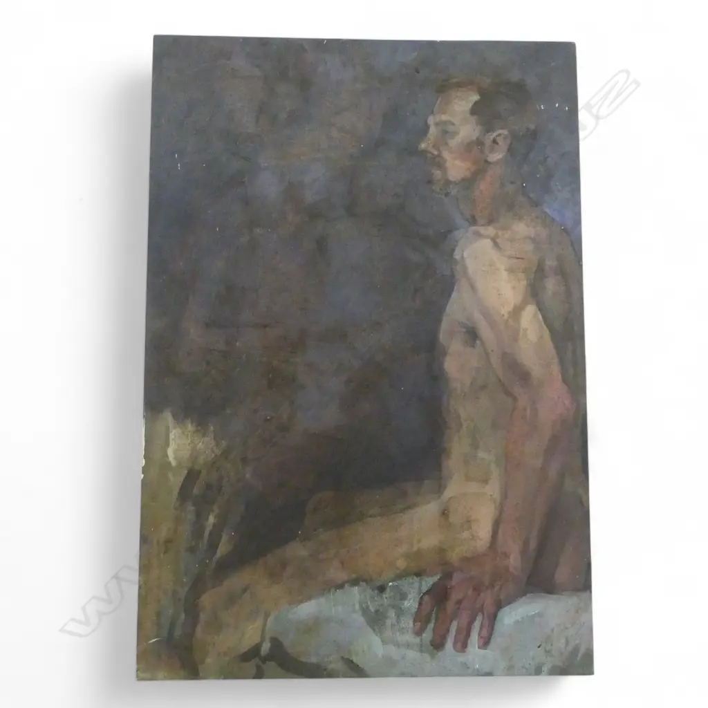 BARRY ROSS SMITH (b. 1964), MALE NUDE, OIL ON BOARD, 710x485mm, SIGNED & DATED 20-3-97 VERSO Image 1++