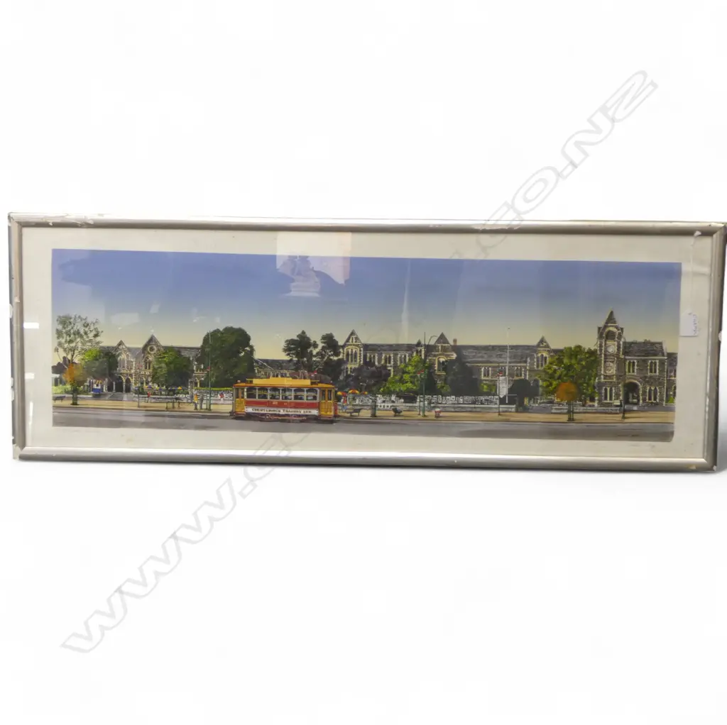 LAWRENCE LEITCH 'THE ARTS CENTRE CHRISTCHURCH NZ' HAND COLOURED PRINT 310x955mm Image 1++