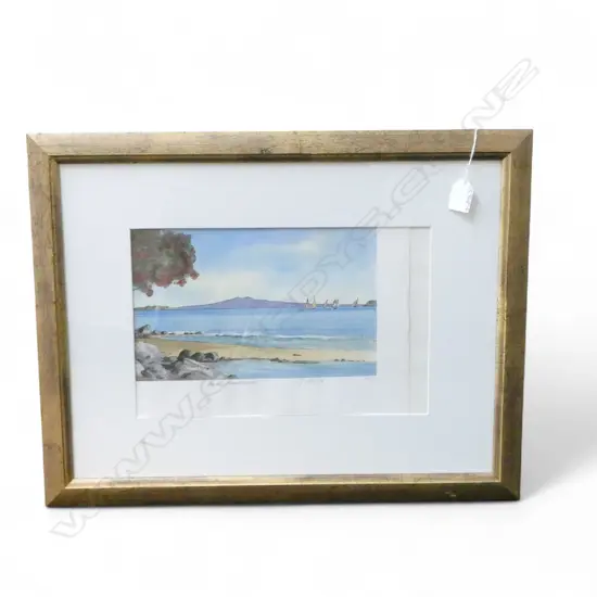 N.Z. ARTIST SIGNED PAINTING, ON THE WAITEMATA, W/C, 225x340mm