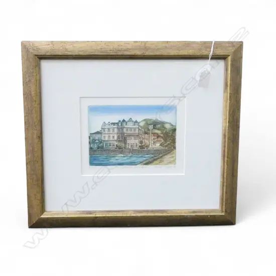 MARY E. TAYLOR, THE ESPLANADE DEVONPORT, EDITIONED PRINT 50/150, SIGNED & DATED '95, 160x205mm