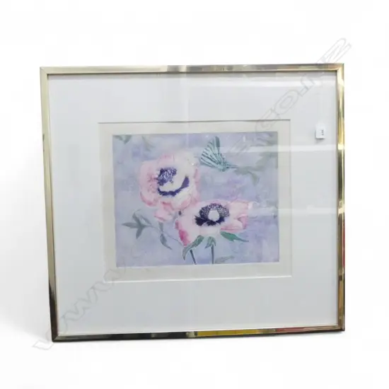 WINIFRED PICKARD (BRITISH, 20TH C) TREE PEONIES COLOURED ETCHING ED. 41/75 300 X 375MM