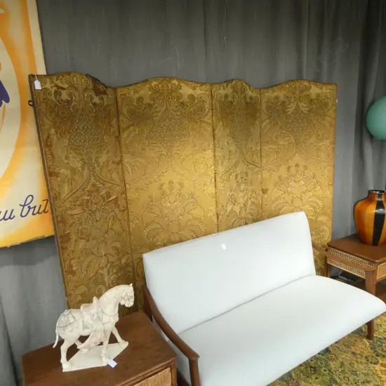 ANTIQUE 4 FOLD EMBROIDERED ROOM SCREEN H1700MM