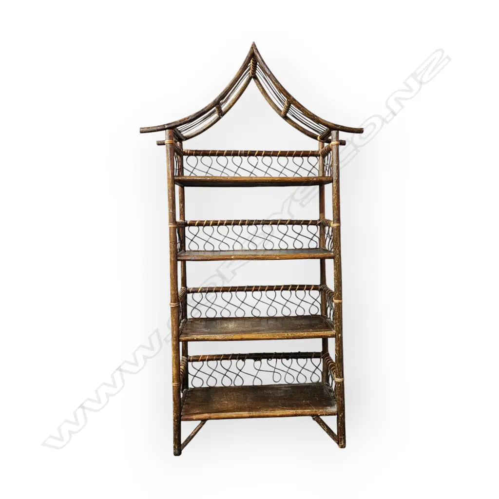MID CENTURY BAMBOO SHELVING UNIT Image 1++