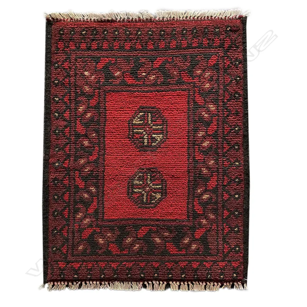 SM HAND-KNOTTED TURKMAN RUG, 620 x 520mm Image 1++