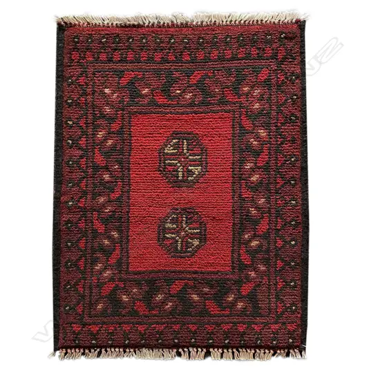 SM HAND-KNOTTED TURKMAN RUG, 620 x 520mm