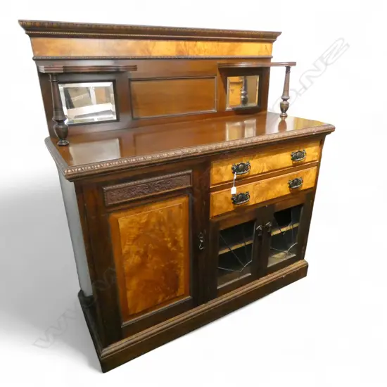 KAURI & PURIRI SIDEBOARD, SOME MODIFICATIONS, LEADLIGHT DOOR BROKEN 1370x540x1370mm 