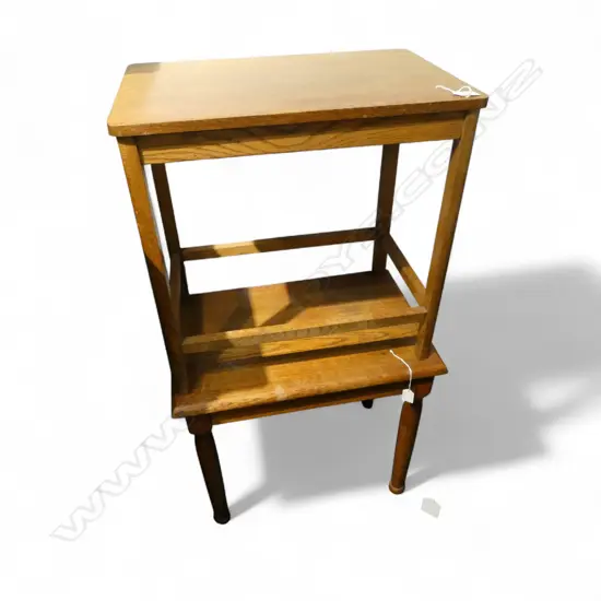 2 OAK SMALL OCCASIONAL TABLES 530x350x520mm largest