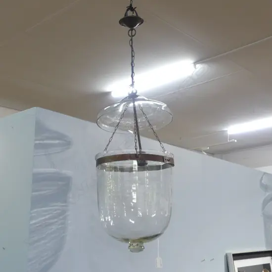 GLASS LANTERN LIGHT FITTING + EXTRA TOP PIECE