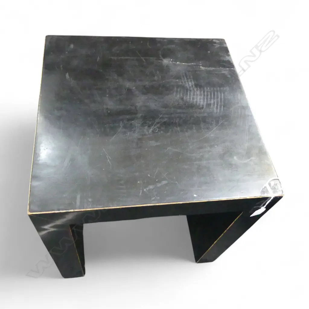 CHINESE BLACK LACQUERED SOLID WOOD LOW TABLE/STAND 460  x 460 x 480mm Image 1++