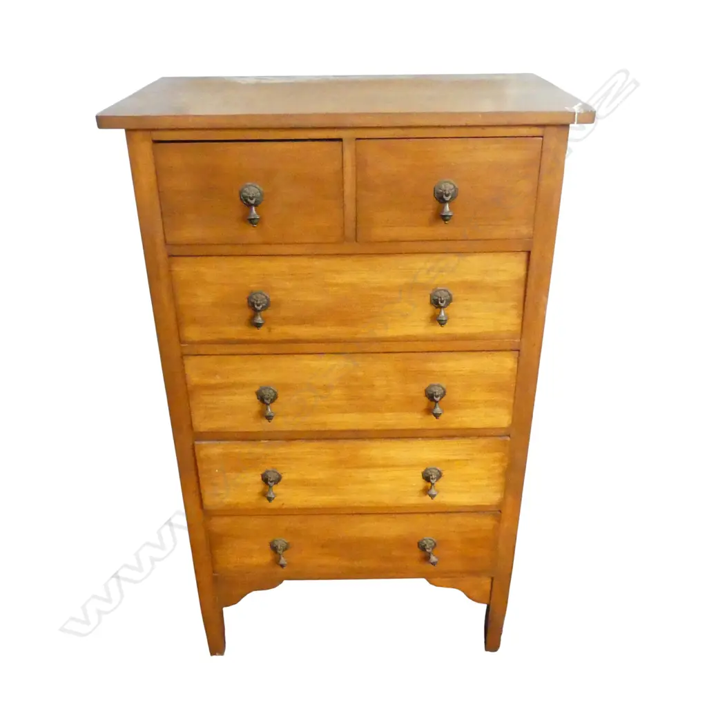 6 DRAWER RIMU TALLBOY (SOME OLD BORER) 810 x 460 x 1300mm Image 1++